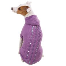 East Side Sequin Cable Hoodies Dog Sweater XXSmall