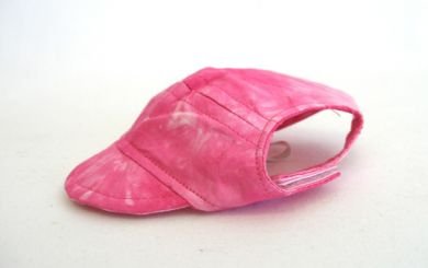 Pink Tie Die Visor Cap X Small dog hat