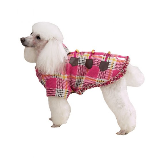 East Side Collection Plaid Toggle Coats Dog Coat Large