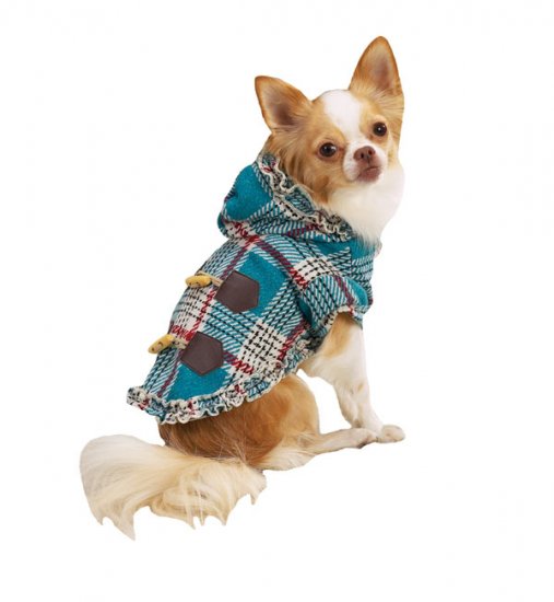 SALE East Side Collection Plaid Toggle Coats Dog Coat Large
