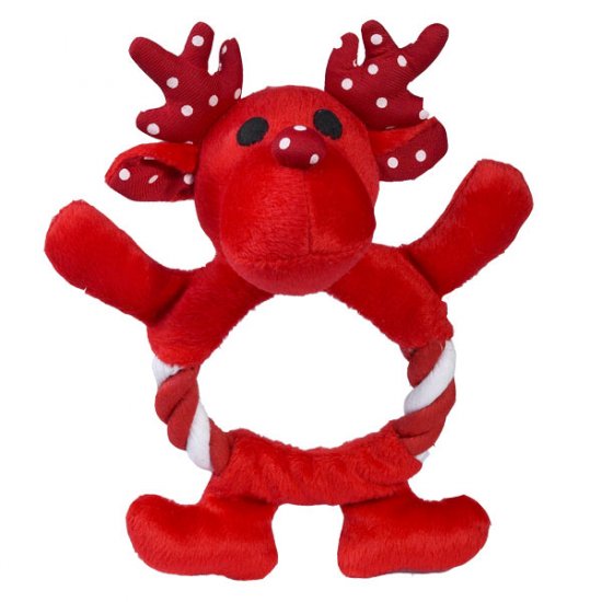 SALE Zanies Festive Fling-A-Rings Reindeer Dog Toy