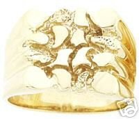 Men's 14K Gold Bold Nugget Ring - 10.2 grams