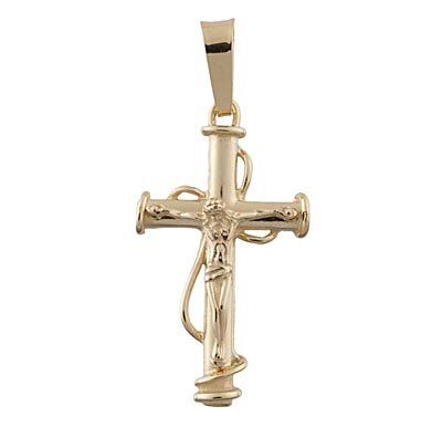 14K Gold Victorian Antique Style Crucifix
