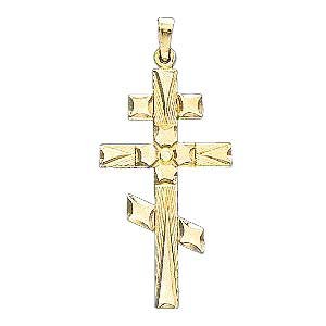14K Gold Othodox Cross Pendant