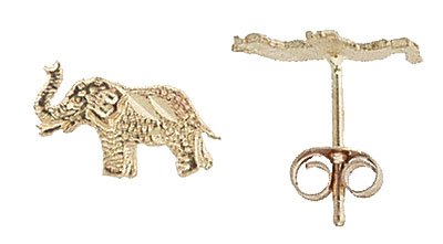 14K Italian Gold Elephant Stud Earrings