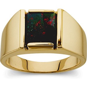 Men's 14K Yellow Gold Bloodstone Ring