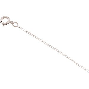 14K White Gold 1mm Curb Chain - 20 inches