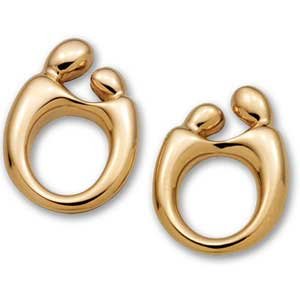 14K Gold Mother & Child Post Earrings (Choice of Gold)