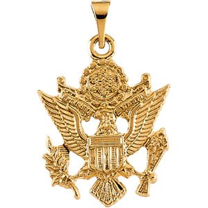 14K Gold US Army Pendant