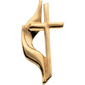 14K Gold Methodist Cross Lapel Pin