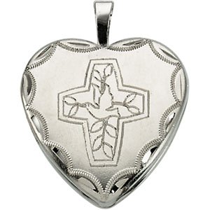 Sterling Silver Cross with Dove Locket