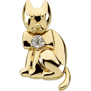 14K Gold Catsandra the Cat Wagglesâ„¢ Pendant