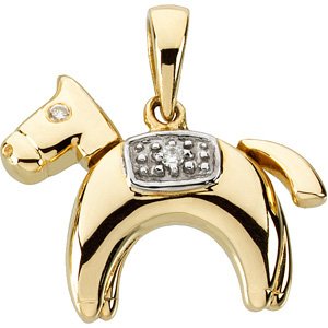 14K Gold Hannah the Horse Wagglesâ„¢ Pendant