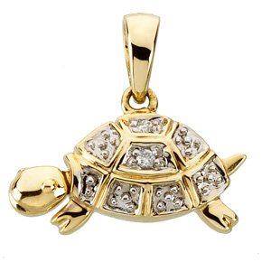 14K Gold Trudy the Turtle Wagglesâ„¢ Pendant