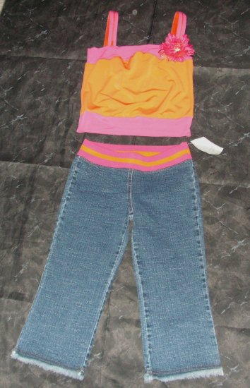 Ave Blu Denim Capri and Tank set Sz 8