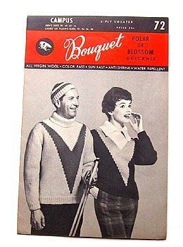 VINTAGE 1959 KNITTING PATTERN Campus Sweater