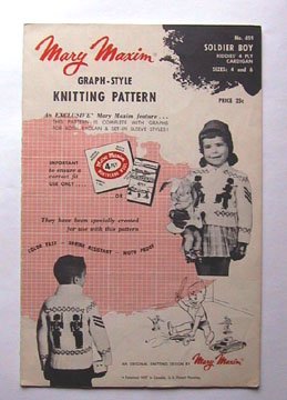 VINTAGE Mary Maxim 1957 KNITTING PATTERN Soldier Boy