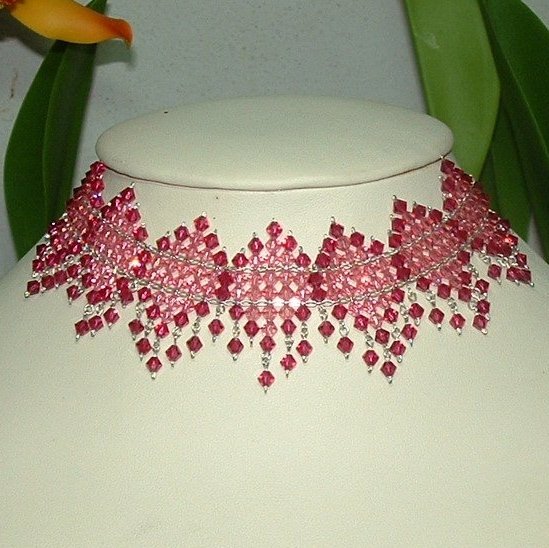 Red Swarovski Crystal + 925 Silver Choker
