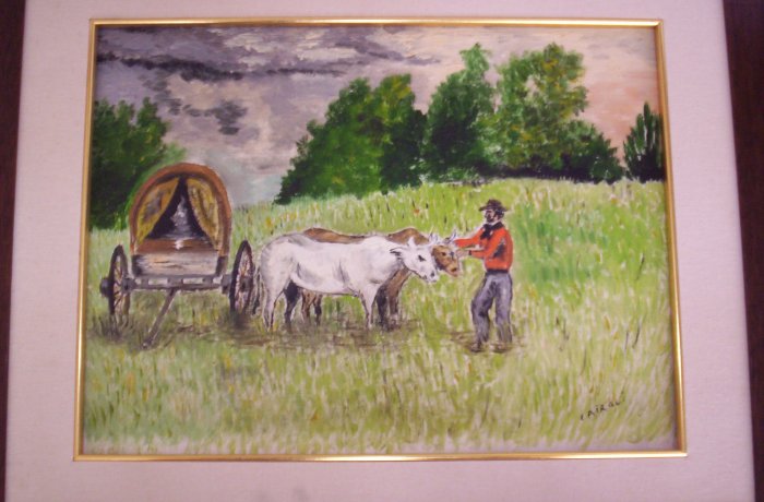 Milton Cairoli oil painting "La carreta"
