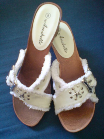 White Color Wooden sandal (New In Box)