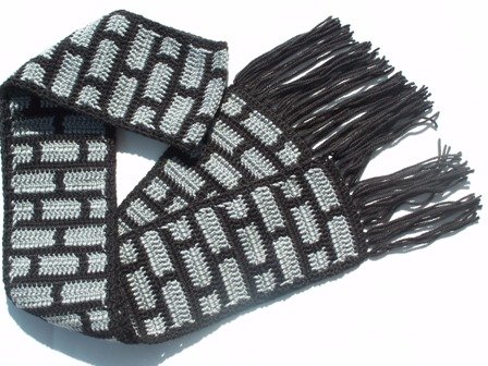 Black and Gray Brick Scarf