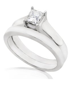 14K White Gold 1ct. Certified Diamond Bridal Ring Set