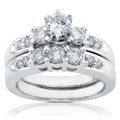 14K White Gold 1 1/4ct. TDW Diamond Bridal Ring Set