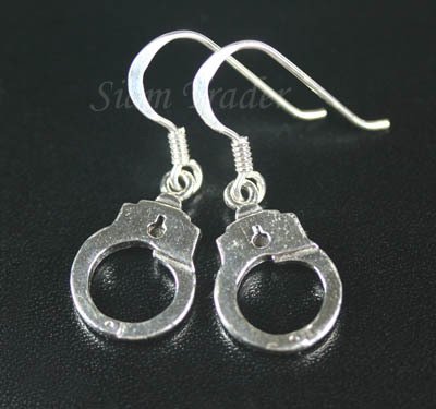 Sterling Silver Dangling Handcuff Earrings YSS22