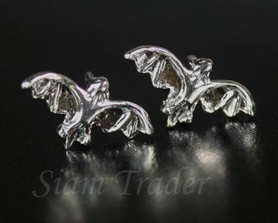 Sterling Silver Bat Stud Earrings AESS517