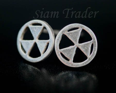 Sterling Silver Radioactive Symbol Earrings AESS1263