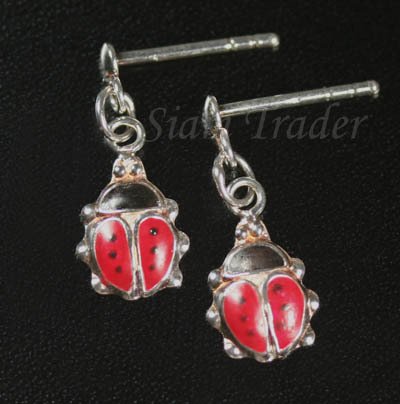 Sterling Silver Lady Bug Earrings HSS212