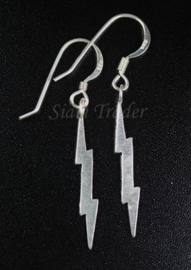 Sterling Silver Lightning Bolt - Dangling Earrings AESS146