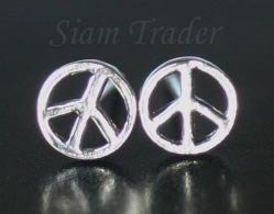 Sterling Silver Peace Stud Earrings AESS80LG
