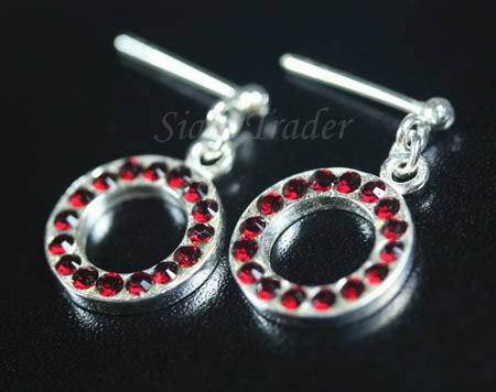 Sterling Silver Ring Of Siam Red Swarovski Crystals XSS300