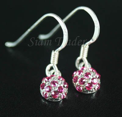 Sterling Silver "Berry" Earrings Covered with Swarovski Rose Crystals YSS79