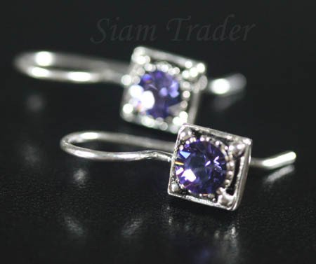 Sterling Silver Swarovski Amethyst Earrings YSS52