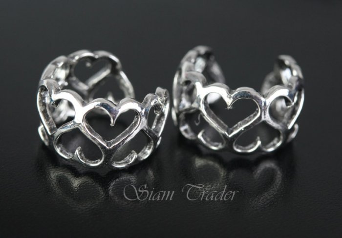 Sterling Silver Heart Ear Cuffs CSS86