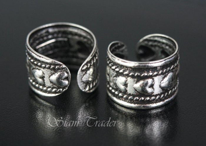 Sterling Silver Heart Covered Ear Cuffs CSS260