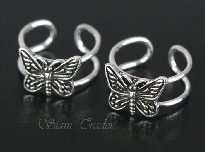Sterling Silver Butterfly Ear Cuffs CSS291