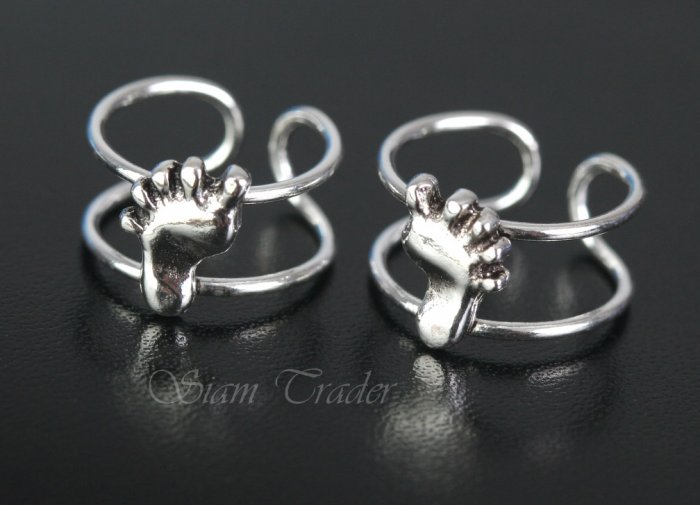 Sterling Silver Bare Feet Ear Cuffs CSS289