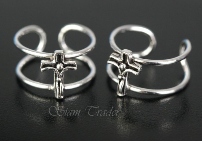 Sterling Silver Crucifix Ear Cuffs CSS317