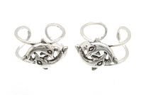 Sterling Silver Playing Dolphins Ear Cuffs CSS329