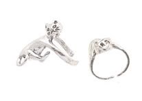 Sterling Silver Hugging Cat Ear Cuffs CSS358