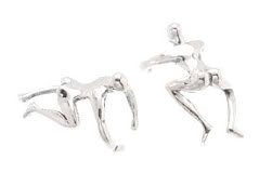 Sterling Silver Hugging Man Ear Cuffs CSS362