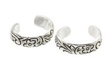 Sterling Silver Etched Flowers Ear Cuffs CSS87