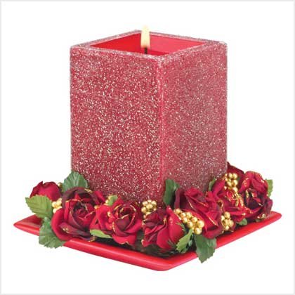 #39237 Red Stardust Candle