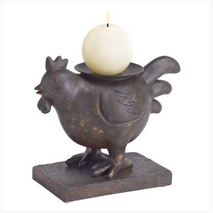 #38974 Rusty Rooster Candleholder