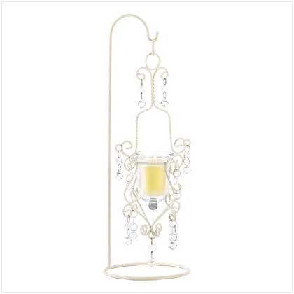 #39058 Vintage Crystal Drop Candle Holder