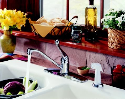 Classic Single Handle Kitchen Faucet W/Spray