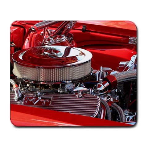 Mousepad Bright red Camaro engine very shiny classic car FREE SHIPPING